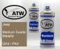 Preview: Jeep, Medium Suede Metallic, GK4 / PK4: 400ml Sprühdose + 400ml Klarlack - Set, von ATW Autoteile West.